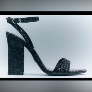 Zara high block heel glitter sandal